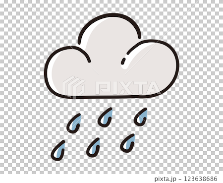 Rain clouds / vector hand-drawn line illustration Rain clouds / vector hand-drawn line illustration 123638686