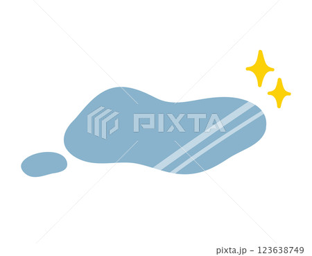 水たまり／梅雨／ベクター手書きイラスト 123638749