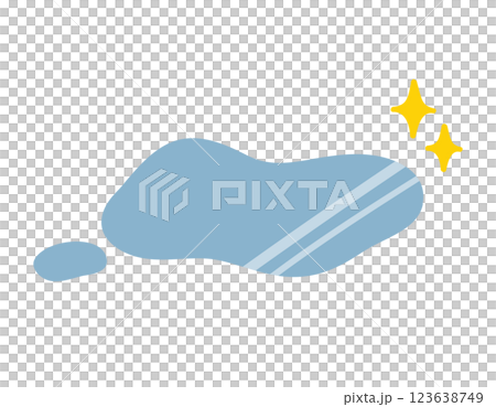 水たまり／梅雨／ベクター手書きイラスト 123638749