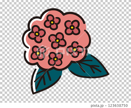 Hydrangea / rainy season / vector hand-drawn line drawing illustration Hydrangea / rainy season / vector hand-drawn line drawing illustration 123638750