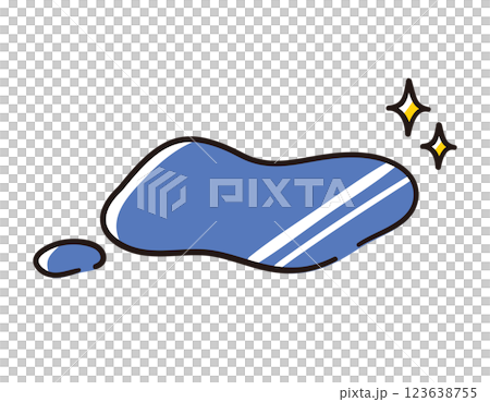 水たまり／梅雨／ベクター手書き線画イラスト 123638755