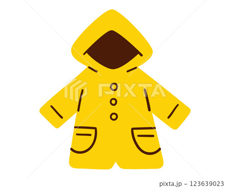 レインコート・雨がっぱ／梅雨／ベクター手書きイラスト 123639023