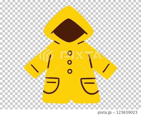 レインコート・雨がっぱ／梅雨／ベクター手書きイラスト 123639023