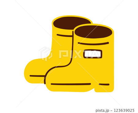長靴・レインブーツ／梅雨／ベクター手書きイラスト 123639025