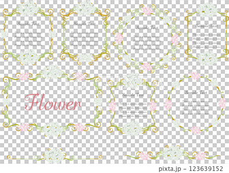 Vintage calligraphy style frame material 62 <Allium cowani frame 2> 123639152