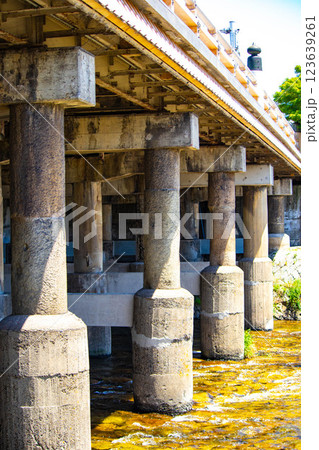 【京都風景】鴨川納涼床と先斗町の千鳥提灯 【京都風景】鴨川納涼床と先斗町の千鳥提灯 123639261