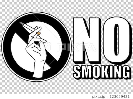 貼り紙看板イラストー禁煙No Smokingー 貼り紙看板イラストー禁煙No Smokingー 123639421