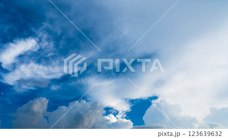 真夏の夕暮れ時にあらわれた積乱雲 123639632