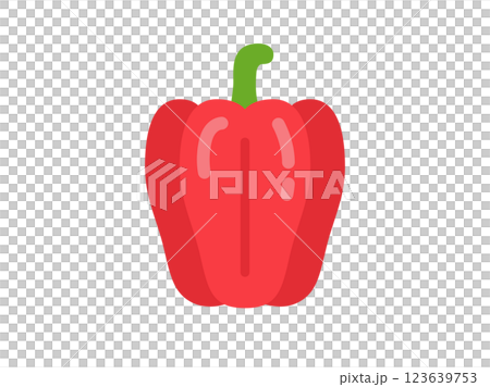赤色のパプリカのアイコンのイラスト 123639753