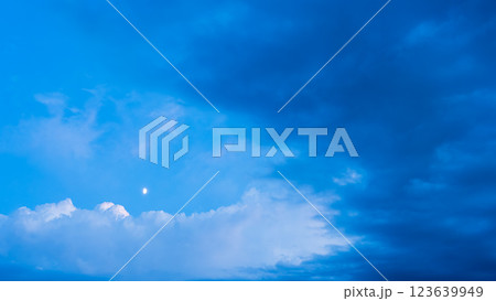 真夏の夕暮れ時にあらわれた積乱雲 123639949