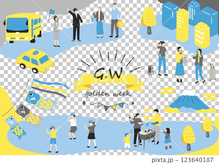 ゴールデンウィークを楽しむ人達 123640187