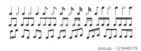 Collection of Various Musical Notes and Symbols 123640279