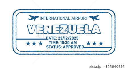Venezuela Airport Immigration Stamp Illustration 123640313