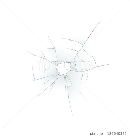 Glass Shatter Pattern on Transparent Surface 123640323