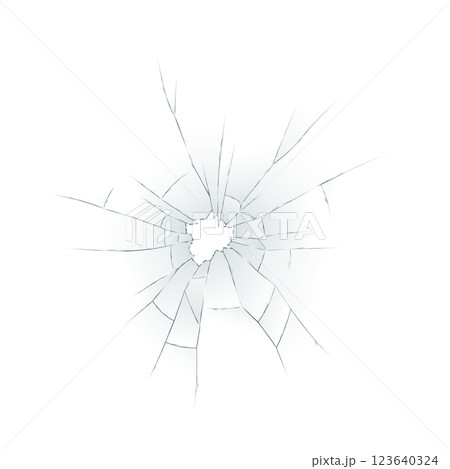 Shattered Glass with Radial Crack Pattern 123640324