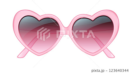 Stylish Heart Shaped Pink Sunglasses Illustration Stylish Heart Shaped Pink Sunglasses Illustration 123640344