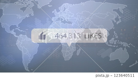 Image of number count and data processing over network of connections 123640511