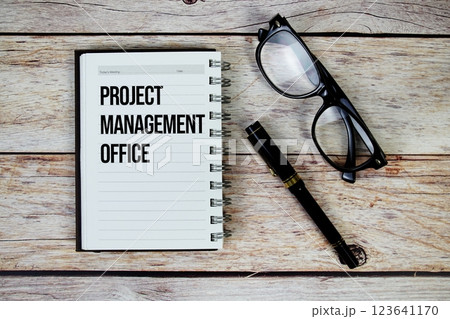 Project Management Office (PMO) text on notepad, Business and Financial concept background 123641170