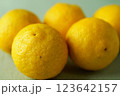 黄色い柚子の実 123642157
