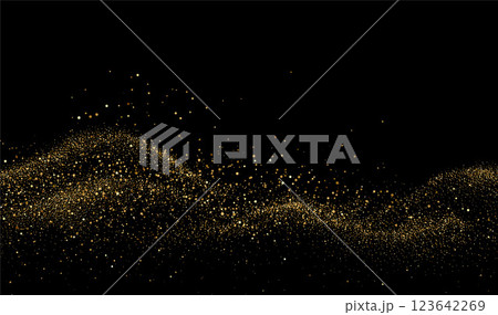 Abstract shiny gold glitter design element. For New Year, Merry Christmas greeting card design 123642269