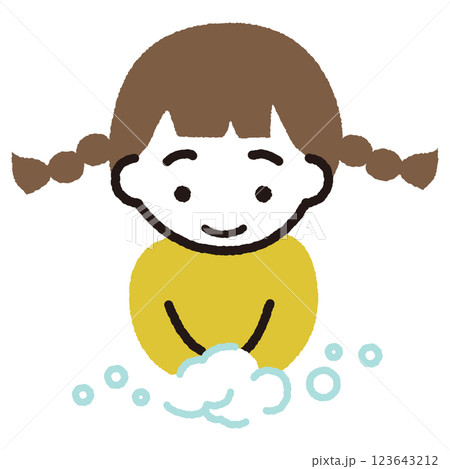 手を洗う女の子 123643212