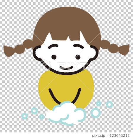 手を洗う女の子 123643212