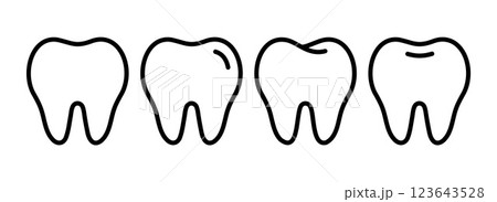 Tooth outline icon design. Teeth dental simple symbol illustration. Tooth outline icon design. Teeth dental simple symbol illustration. 123643528