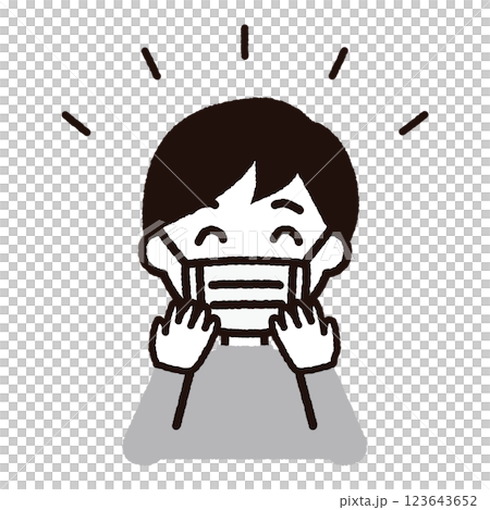 戴面具的男孩：灰色 123643652