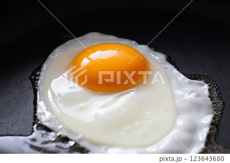 目玉焼きの調理 123643680