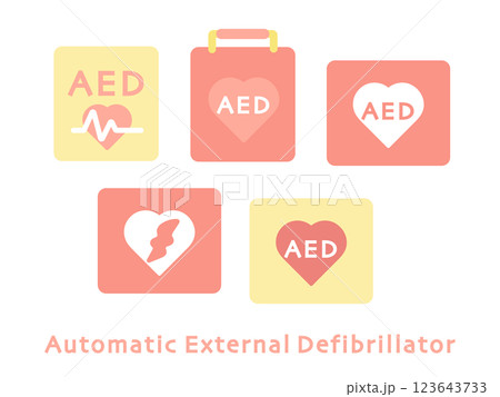 AED　イラストセット 123643733
