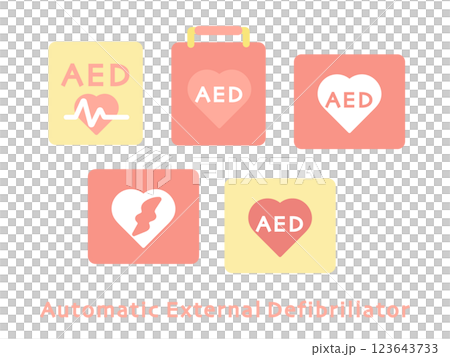 AED　イラストセット 123643733