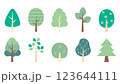 シンプルな木のイラストセット 123644111