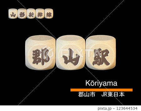 切り抜き用文字ブロック:郡山駅 切り抜き用文字ブロック:郡山駅 123644534