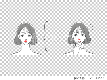 一位留著波波頭的女士驚訝地用手摀住嘴 123644543