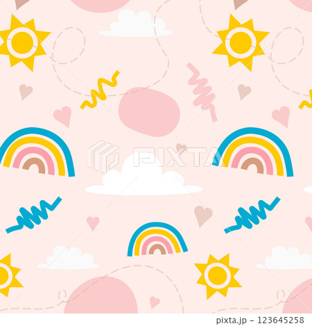 Flat design colorful pattern 123645258