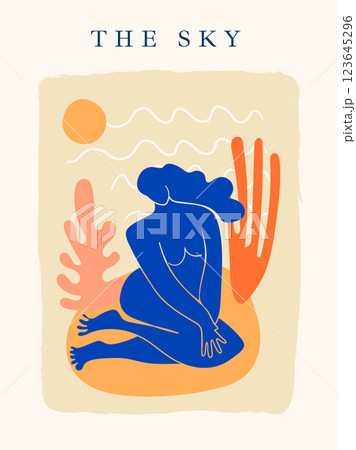 Flat design matisse style illustration 123645296