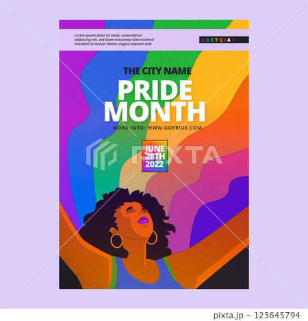 Gradient pride month lgbt flyer template 123645794