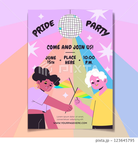 Hand drawn pride month lgbt flyer template 123645795