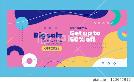 Flat abstract sale banner 123645916