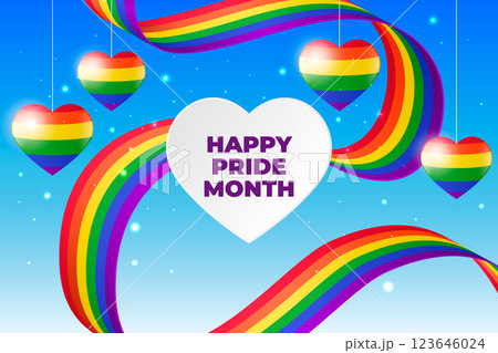 Realistic pride month background 123646024