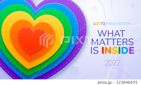 Realistic pride month horizontal banner template 123646035