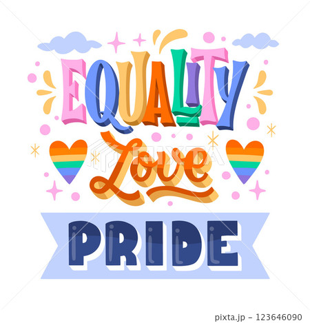 Hand drawn pride month lettering 123646090