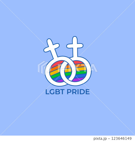 Hand drawn pride month lgbt logo template Hand drawn pride month lgbt logo template 123646149