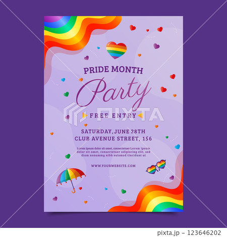 Gradient pride month flyer template 123646202