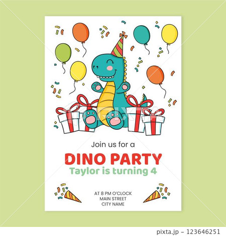 Kids?dinosaur birthday invitation template Kids?dinosaur birthday invitation template 123646251