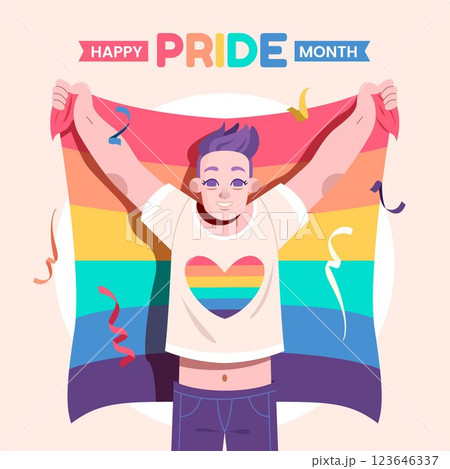 Flat pride month illustration 123646337
