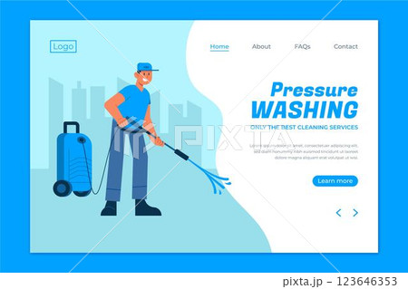 Flat pressure washing landing page template 123646353
