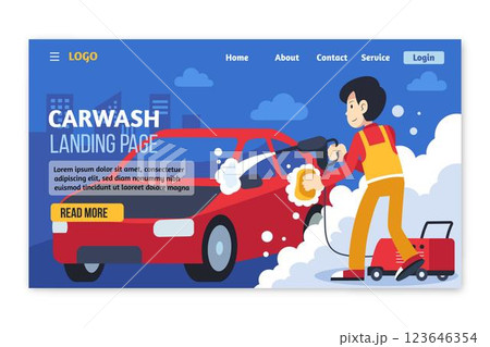 Flat pressure washing landing page template Flat pressure washing landing page template 123646354