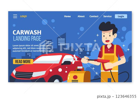 Flat pressure washing landing page template Flat pressure washing landing page template 123646355