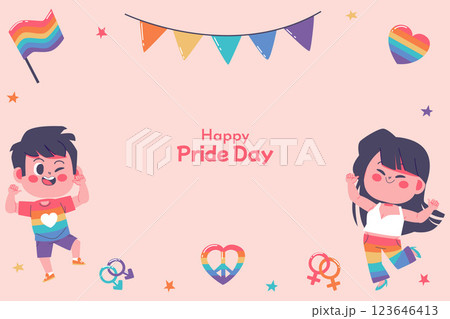 Hand drawn pride month lgbt background 123646413
